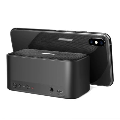 Беспроводная колонка Riffle с подсветкой гравировки, черный-3