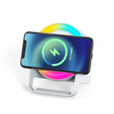 Беспроводная Bluetooth колонка U-Tone RGB c функцией беспроводной зарядки 15W, белый-1