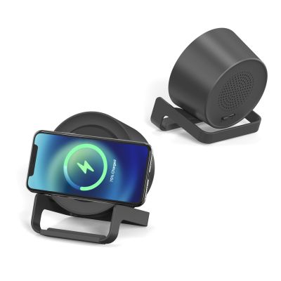 Беспроводная Bluetooth колонка U-Tone c функцией беспроводной зарядки, черный-1