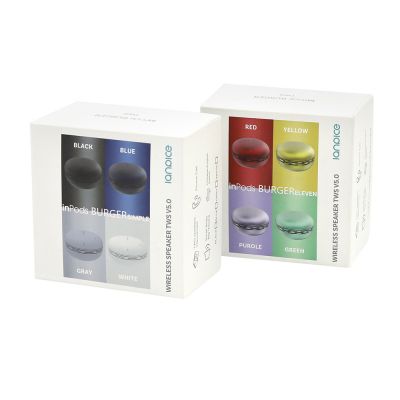 Беспроводная Bluetooth колонка Burger Inpods TWS софт-тач, темно-синяя-2