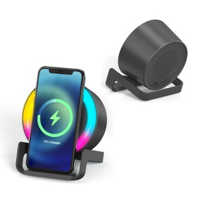 Беспроводная Bluetooth колонка U-Tone RGB c функцией беспроводной зарядки 15W, черный-2