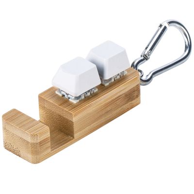 Подставка для телефона Press c анти-стресс клавишами и карабином, белый-0