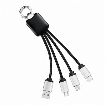 Кабель - брелок Plug с подсветкой гравировки, черный-2