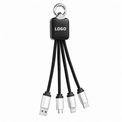 Кабель - брелок Plug с подсветкой гравировки, черный-0