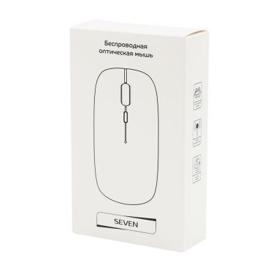 Мышь компьютерная беспроводная Seven, белая-1