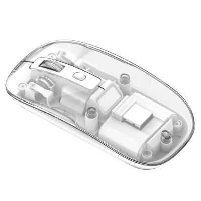 Мышь компьютерная беспроводная прозрачная Limpid, белый-0