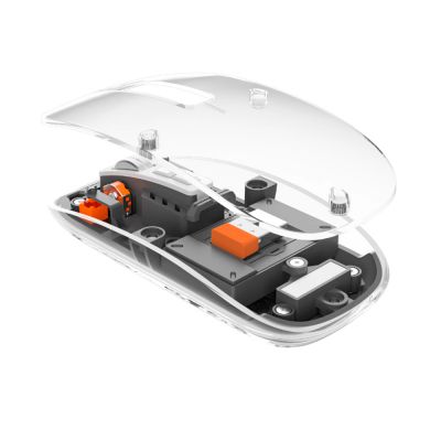 Мышь компьютерная беспроводная прозрачная Crystal, черная-1