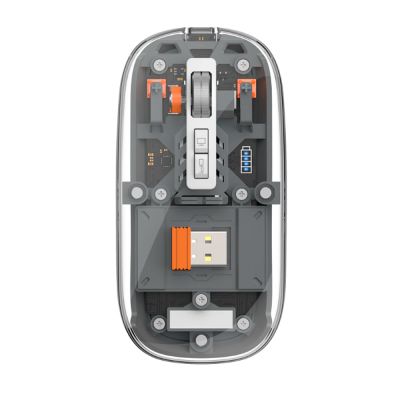 Мышь компьютерная беспроводная прозрачная Crystal, черная-2