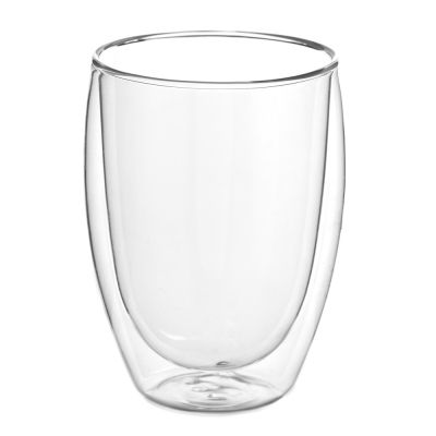 Стакан стеклянный "Lotos" с двойными стенками и крышкой, голубой-2