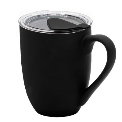 Кружка с крышкой Velvet Duo, софт-тач, чёрная-0