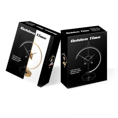 Светодиодный светильник с беспроводной зарядкой и часами Nikka-2