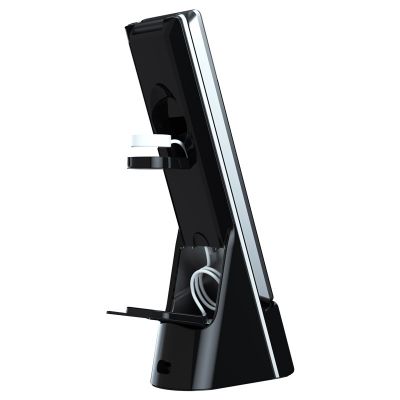 Настольная лампа с беспроводными зарядками, часами и будильником Zeus-4