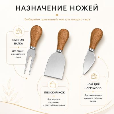 Набор для сыра Cheesier, коричневый-2