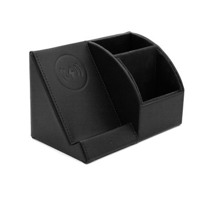 Настольный органайзер Prestige c беспроводной зарядкой, черный-1