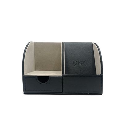 Настольный органайзер Forma c беспроводной зарядкой, черный-0