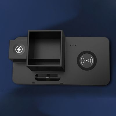 Настольный органайзер Medow c беспроводной зарядкой 15W, черный-1