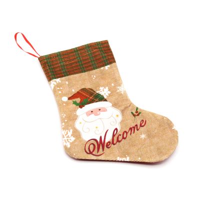 Сапожок подарочный новогодний №3 (олень коричнево-белый)-0