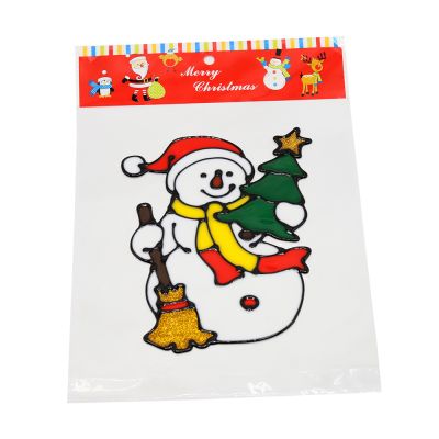 Наклейки на окна (пластиковые) (снеговик 20*29)-1