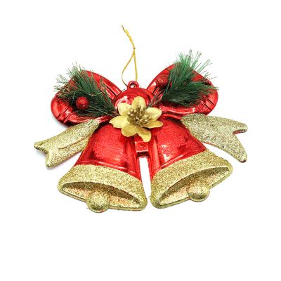 Пластиковое украшение - колокольчики красно-золотистые-0