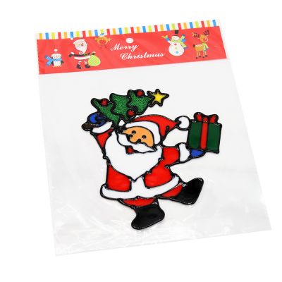 Наклейки на окна (пластиковые) (дед мороз 20*25)-1