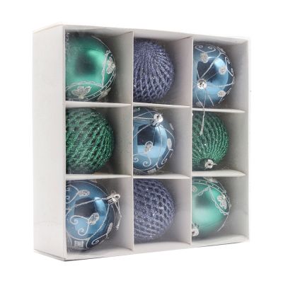 Набор новогодних пластиковых шаров №4 (9 шт.)-1