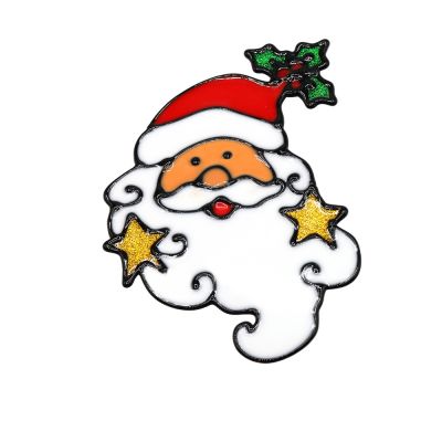 Наклейки на окна (пластиковые) (дед мороз 15*23)-0