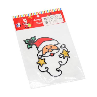 Наклейки на окна (пластиковые) (дед мороз 15*23)-1