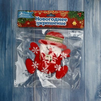 МЯГКИЙ МАГНИТ СНЕГОВИК СНЕЖИНКА 10 СМ 535394-1