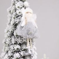 Новогоднее украшение Рождественский ангел, серый