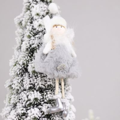 Новогоднее украшение Рождественский ангел, серый-0