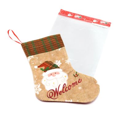 Сапожок подарочный новогодний №3 (олень коричнево-белый)-1