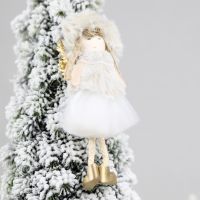 Новогоднее украшение рождественский ангел Бэгис,белый
