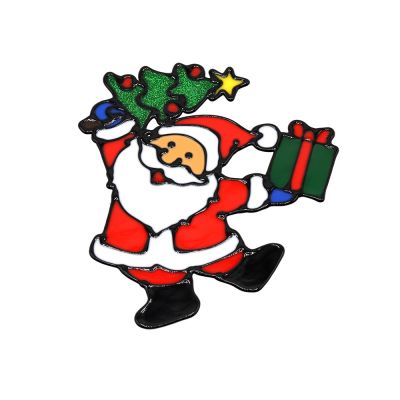 Наклейки на окна (пластиковые) (дед мороз 20*25)-0