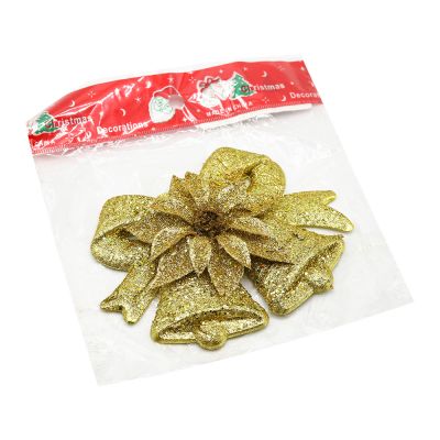 Пластиковое украшение - колокольчики золотистые-1