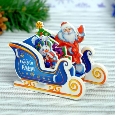 Конструктор фигурки"Сани Деда мороза" 3Д   3564572-1