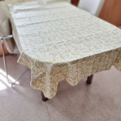 Биоразлагаемая скатерть, бело-золотая-0