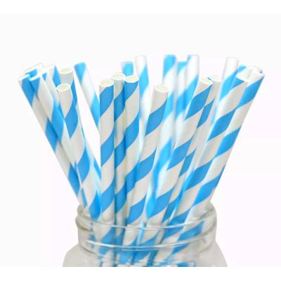 Белая бумажная трубочка , размер 197*6 мм, цветная  (25 шт в бумажной упаковке)-2