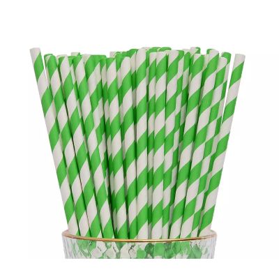 Белая бумажная трубочка , размер 197*6 мм, цветная  (25 шт в бумажной упаковке)-1