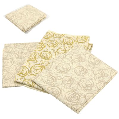 Биоразлагаемая скатерть, бело-золотая, набор 5шт-0