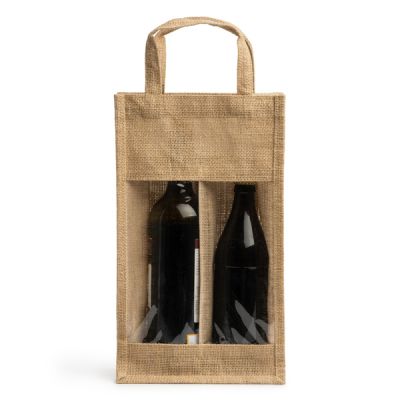 Сумка для вина из джута GRACE, Бежевый-0