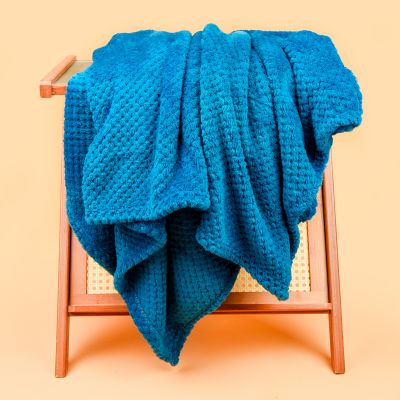 Плед WAFFLE, светло-синий-5