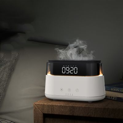 Светодиодный USB увлажнитель-ароматизатор Brava с часами, белый-2