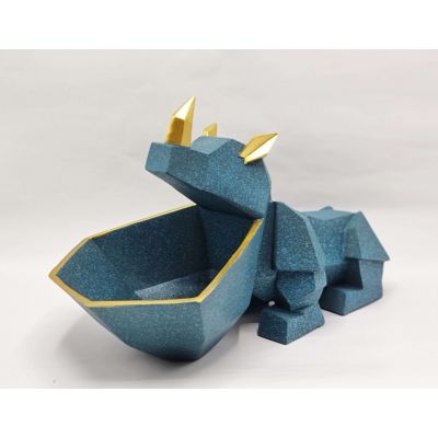 Статуэтка хранитель Носорог, аквамарин-3