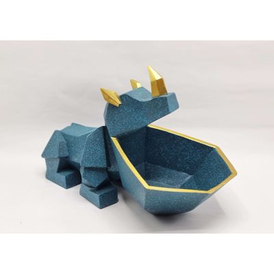 Статуэтка хранитель Носорог, аквамарин-0