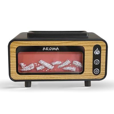 Светодиодный USB увлажнитель-аромадиффузор Vintage Fireplace, коричневый-2