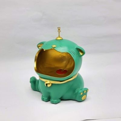 Статуэтка хранитель Кот большой, изумруд-2