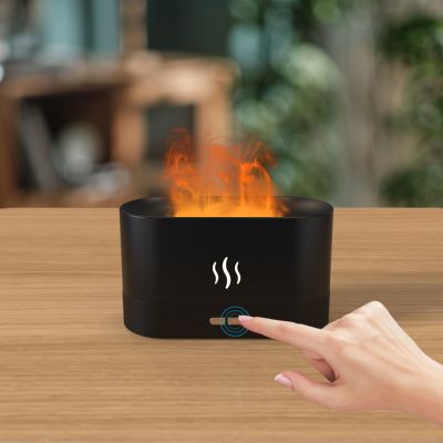 Светодиодный USB увлажнитель-ароматизатор Flame, черный-3