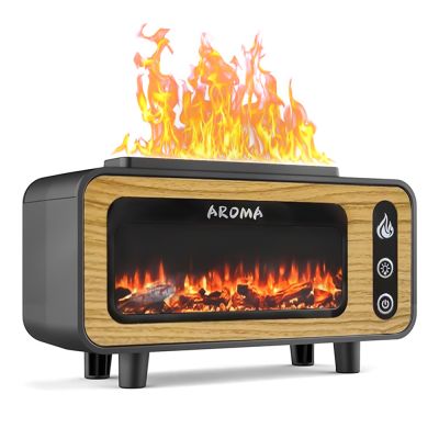 Светодиодный USB увлажнитель-аромадиффузор Vintage Fireplace, коричневый-0