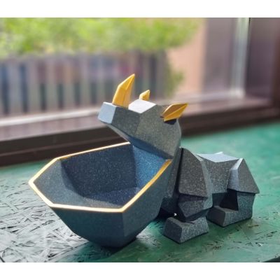 Статуэтка хранитель Носорог, аквамарин-2