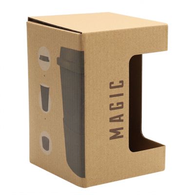 Коробка для кружки "Magic"с окном, коричневый-0